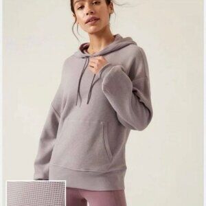 Athleta Balance Waffle Hoodie Sweatshirt Light Purple Womens Size Small
